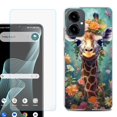 thumbnail image 1 of Shockproof Phone Case for Cricket Icon 2026, with Screen Protector, by OneToughShield - Giraffe Flower, 1 of 5