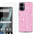 thumbnail image 1 of Shockproof Phone Case for Cricket Icon 2026, with Screen Protector, by OneToughShield - Giraffe/Pink, 1 of 5