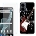 thumbnail image 1 of Shockproof Phone Case for Cricket Icon 2026, with Screen Protector, by OneToughShield - Guitar Red, 1 of 5