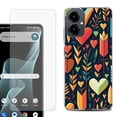 thumbnail image 1 of Shockproof Phone Case for Cricket Icon 2026, with Screen Protector, by OneToughShield - Hearts n Arrows, 1 of 5