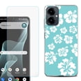 thumbnail image 1 of Shockproof Phone Case for Cricket Icon 2026, with Screen Protector, by OneToughShield - Hibiscus Teal, 1 of 5