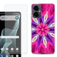 thumbnail image 1 of Shockproof Phone Case for Cricket Icon 2026, with Screen Protector, by OneToughShield - Kaleidoscope Rose, 1 of 5