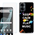 thumbnail image 1 of Shockproof Phone Case for Cricket Icon 2026, with Screen Protector, by OneToughShield - Keep Calm Music, 1 of 5