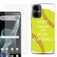 thumbnail image 1 of Shockproof Phone Case for Cricket Icon 2026, with Screen Protector, by OneToughShield - Keep Calm Softball, 1 of 5