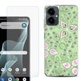 thumbnail image 1 of Shockproof Phone Case for Cricket Icon 2026, with Screen Protector, by OneToughShield - Leaf Pink Green, 1 of 5