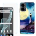 thumbnail image 1 of Shockproof Phone Case for Cricket Icon 2026, with Screen Protector, by OneToughShield - Lighthouse Moon, 1 of 5