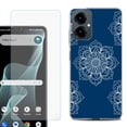 thumbnail image 1 of Shockproof Phone Case for Cricket Icon 2026, with Screen Protector, by OneToughShield - Mandala / Blue, 1 of 5