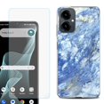 thumbnail image 1 of Shockproof Phone Case for Cricket Icon 2026, with Screen Protector, by OneToughShield - Marble / Gem Blue, 1 of 5