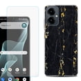 thumbnail image 1 of Shockproof Phone Case for Cricket Icon 2026, with Screen Protector, by OneToughShield - Marble / Gold/Black, 1 of 5