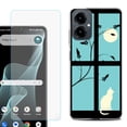 thumbnail image 1 of Shockproof Phone Case for Cricket Icon 2026, with Screen Protector, by OneToughShield - Moon/Cat, 1 of 5
