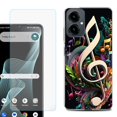 thumbnail image 1 of Shockproof Phone Case for Cricket Icon 2026, with Screen Protector, by OneToughShield - Music Notes Colorful, 1 of 5