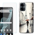 thumbnail image 1 of Shockproof Phone Case for Cricket Icon 2026, with Screen Protector, by OneToughShield - Paris in the Rain, 1 of 5
