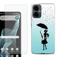 thumbnail image 1 of Shockproof Phone Case for Cricket Icon 2026, with Screen Protector, by OneToughShield - Rain/Hearts, 1 of 5