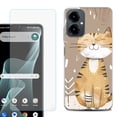 thumbnail image 1 of Shockproof Phone Case for Cricket Icon 2026, with Screen Protector, by OneToughShield - Smiling Cat, 1 of 5