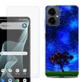 thumbnail image 1 of Shockproof Phone Case for Cricket Icon 2026, with Screen Protector, by OneToughShield - Star Trails Tree, 1 of 5