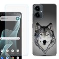 thumbnail image 1 of Shockproof Phone Case for Cricket Icon 2026, with Screen Protector, by OneToughShield - Wolf Face, 1 of 5