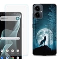 thumbnail image 1 of Shockproof Phone Case for Cricket Icon 2026, with Screen Protector, by OneToughShield - Wolf Moon, 1 of 5