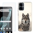 thumbnail image 1 of Shockproof Phone Case for Cricket Icon 2026, with Screen Protector, by OneToughShield - Wolf Snow, 1 of 5