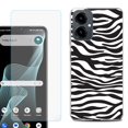 thumbnail image 1 of Shockproof Phone Case for Cricket Icon 2026, with Screen Protector, by OneToughShield - Zebra B/W, 1 of 5