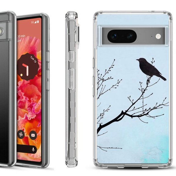 Shockproof Phone Case for Google Pixel 8a 5G, Hybrid Case Cover, by OneToughShield - Bird at Dawn