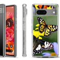 thumbnail image 1 of Shockproof Phone Case for Google Pixel 8a 5G, Hybrid Case Cover, by OneToughShield - Butterfly Flower, 1 of 4