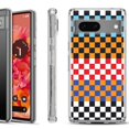 thumbnail image 1 of Shockproof Phone Case for Google Pixel 8a 5G, Hybrid Case Cover, by OneToughShield - Colorful Checker, 1 of 4