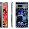 thumbnail image 1 of Shockproof Phone Case for Google Pixel 8a 5G, Hybrid Case Cover, by OneToughShield - Cosmos Circuit, 1 of 4