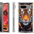 thumbnail image 1 of Shockproof Phone Case for Google Pixel 8a 5G, Hybrid Case Cover, by OneToughShield - Cyberpunk Tiger, 1 of 4