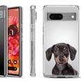 thumbnail image 1 of Shockproof Phone Case for Google Pixel 8a 5G, Hybrid Case Cover, by OneToughShield - Dachshund Face, 1 of 4