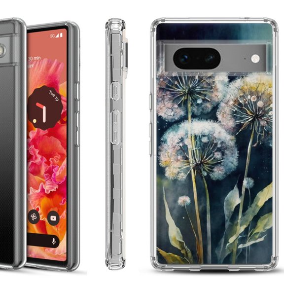 Shockproof Phone Case for Google Pixel 8a 5G, Hybrid Case Cover, by OneToughShield - Dandelion Color