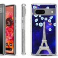 thumbnail image 1 of Shockproof Phone Case for Google Pixel 8a 5G, Hybrid Case Cover, by OneToughShield - Eiffel Tower Stars, 1 of 4