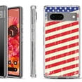 thumbnail image 1 of Shockproof Phone Case for Google Pixel 8a 5G, Hybrid Case Cover, by OneToughShield - Flag / USA, 1 of 4