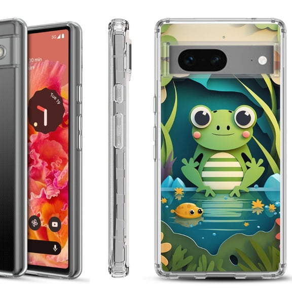 Shockproof Phone Case for Google Pixel 8a 5G, Hybrid Case Cover, by OneToughShield - Frog Craft