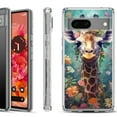 thumbnail image 1 of Shockproof Phone Case for Google Pixel 8a 5G, Hybrid Case Cover, by OneToughShield - Giraffe Flower, 1 of 4