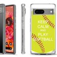 thumbnail image 1 of Shockproof Phone Case for Google Pixel 8a 5G, Hybrid Case Cover, by OneToughShield - Keep Calm Softball, 1 of 4