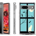 thumbnail image 1 of Shockproof Phone Case for Google Pixel 8a 5G, Hybrid Case Cover, by OneToughShield - Moon/Cat, 1 of 4