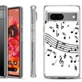 thumbnail image 1 of Shockproof Phone Case for Google Pixel 8a 5G, Hybrid Case Cover, by OneToughShield - Music Notes / White, 1 of 4