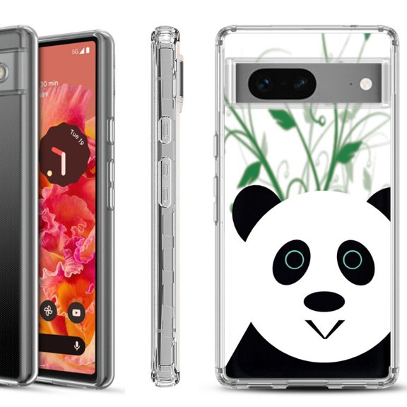 Shockproof Phone Case for Google Pixel 8a 5G, Hybrid Case Cover, by OneToughShield - Panda