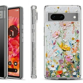 Shockproof Phone Case for Google Pixel 8a 5G, Hybrid Case Cover, by OneToughShield - Pastel Flowers