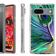 thumbnail image 1 of Shockproof Phone Case for Google Pixel 8a 5G, Hybrid Case Cover, by OneToughShield - Peacock Feather, 1 of 4