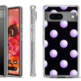 thumbnail image 1 of Shockproof Phone Case for Google Pixel 8a 5G, Hybrid Case Cover, by OneToughShield - Polka Dot / Purple, 1 of 4