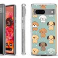thumbnail image 1 of Shockproof Phone Case for Google Pixel 8a 5G, Hybrid Case Cover, by OneToughShield - Puppies, 1 of 4