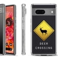 thumbnail image 1 of Shockproof Phone Case for Google Pixel 8a 5G, Hybrid Case Cover, by OneToughShield - Road Sign Deer, 1 of 4