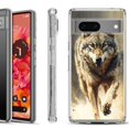 thumbnail image 1 of Shockproof Phone Case for Google Pixel 8a 5G, Hybrid Case Cover, by OneToughShield - Running Wolf, 1 of 4