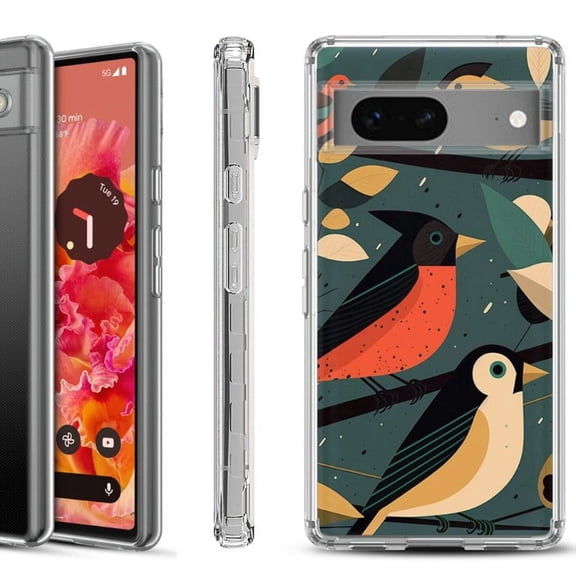 Shockproof Phone Case for Google Pixel 8a 5G, Hybrid Case Cover, by OneToughShield - Songbird