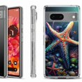 thumbnail image 1 of Shockproof Phone Case for Google Pixel 8a 5G, Hybrid Case Cover, by OneToughShield - Starfish, 1 of 4