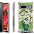 thumbnail image 1 of Shockproof Phone Case for Google Pixel 8a 5G, Hybrid Case Cover, by OneToughShield - White Roses, 1 of 4