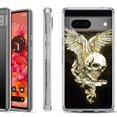 thumbnail image 1 of Shockproof Phone Case for Google Pixel 8a 5G, Hybrid Case Cover, by OneToughShield - Wing Skull, 1 of 4