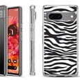 thumbnail image 1 of Shockproof Phone Case for Google Pixel 8a 5G, Hybrid Case Cover, by OneToughShield - Zebra B/W, 1 of 4