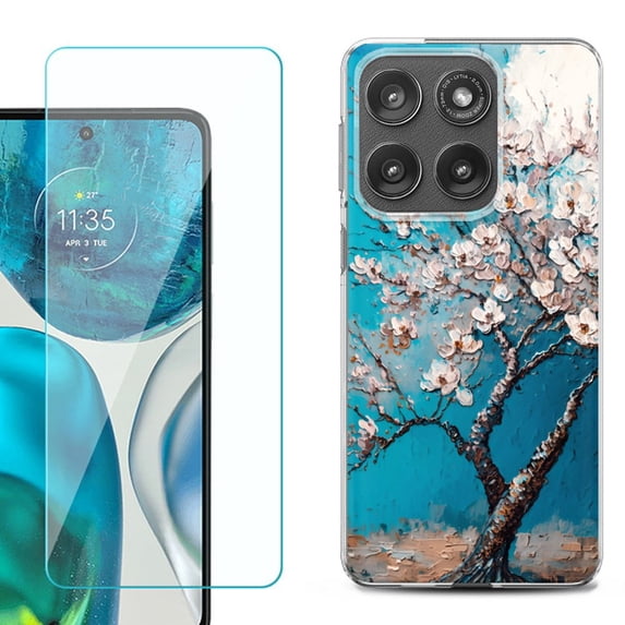 Shockproof Phone Case for Motorola Moto Edge 2026, by OneToughShield - Almond Tree